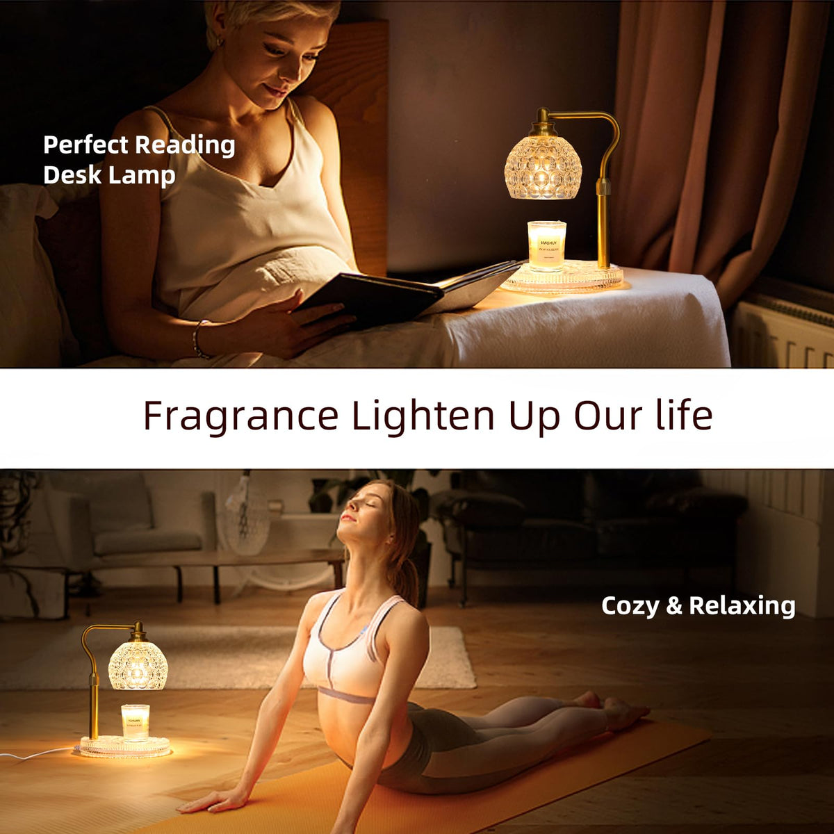 Candle Warmer Lamp with Timer & Dimmer, Height Adjustable H47709