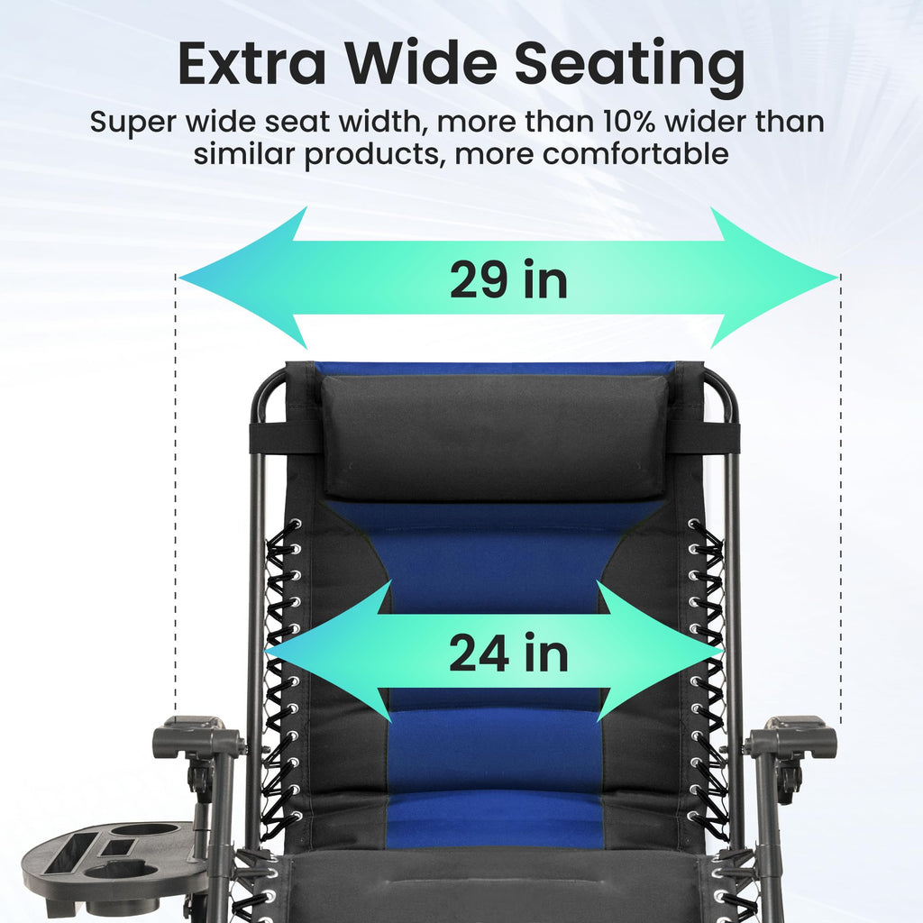 Oversized Zero Gravity Chair 2 Pack Black Blue B414759