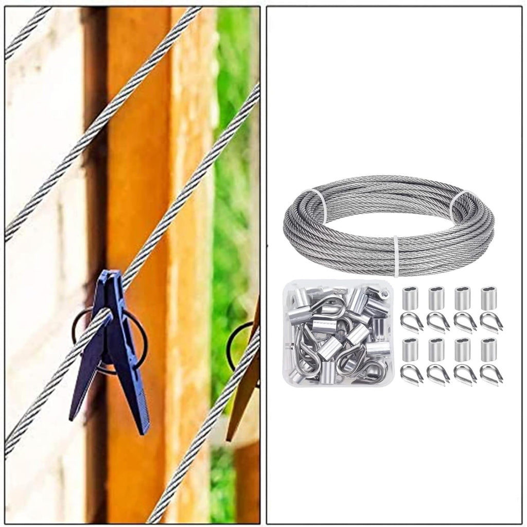 1/8 inch Stainless Steel Wire Rope Kit, 33ft J1642