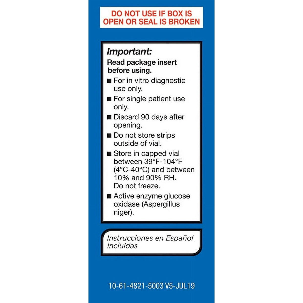Blood Sugar Test Strips 50ct Z310014