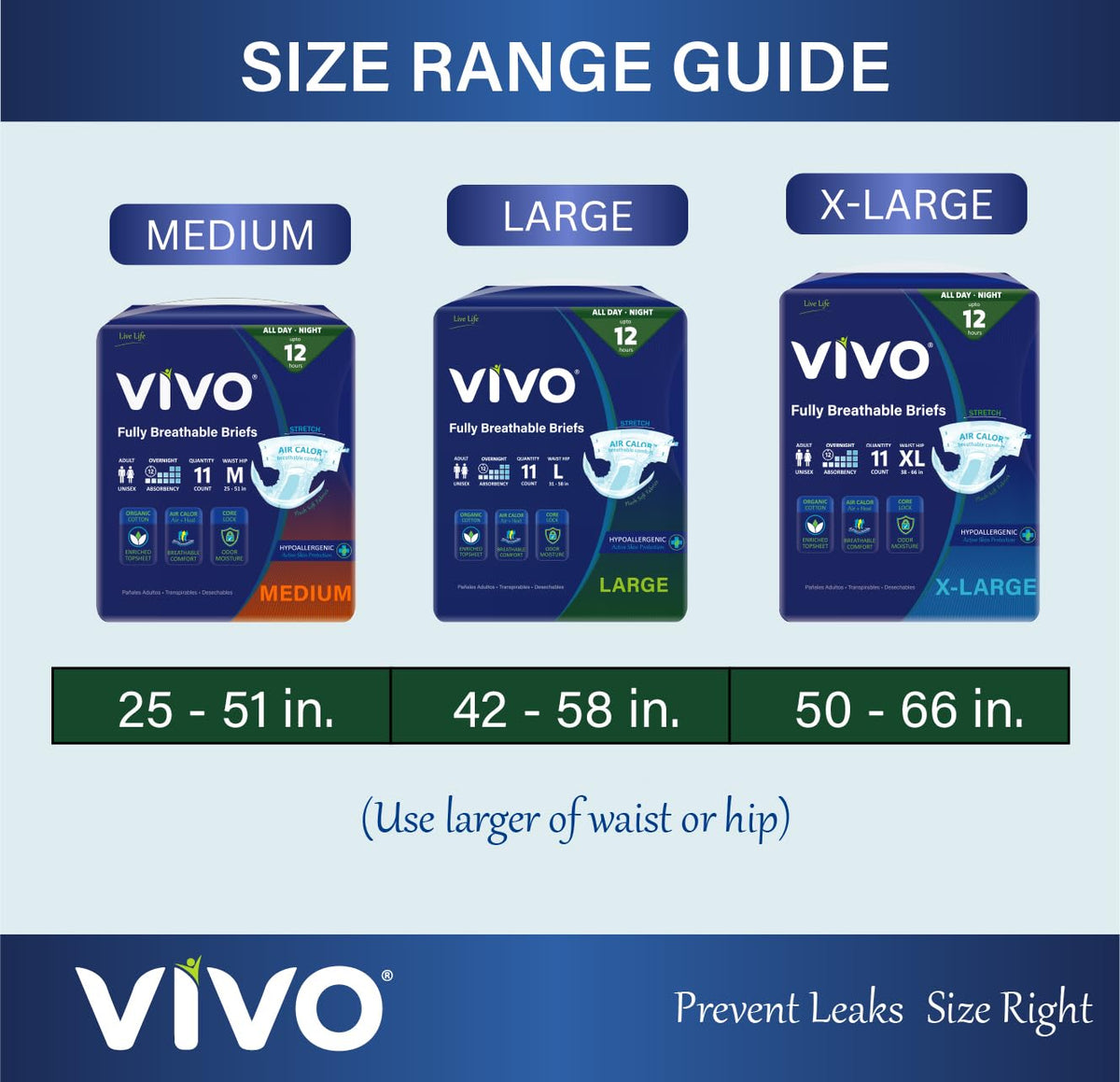 Organic Cotton Adult Incontinence Diaper Briefs with Tabs Large 22 Count M748602