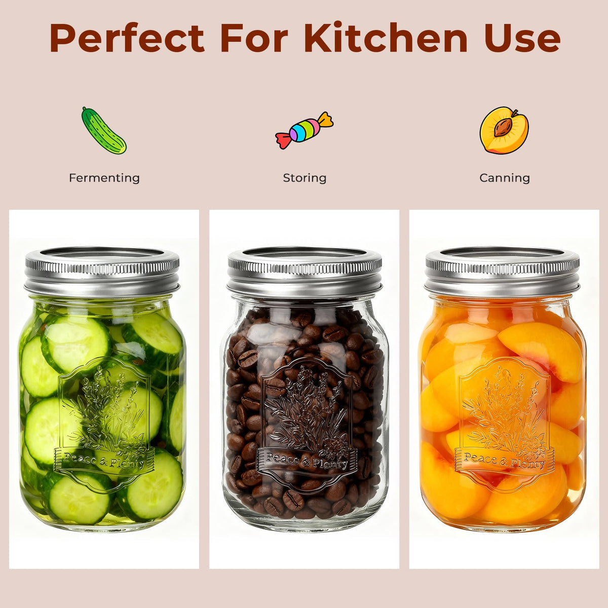 16oz 12 Pack Mason Jars with Airtight Lids M2679