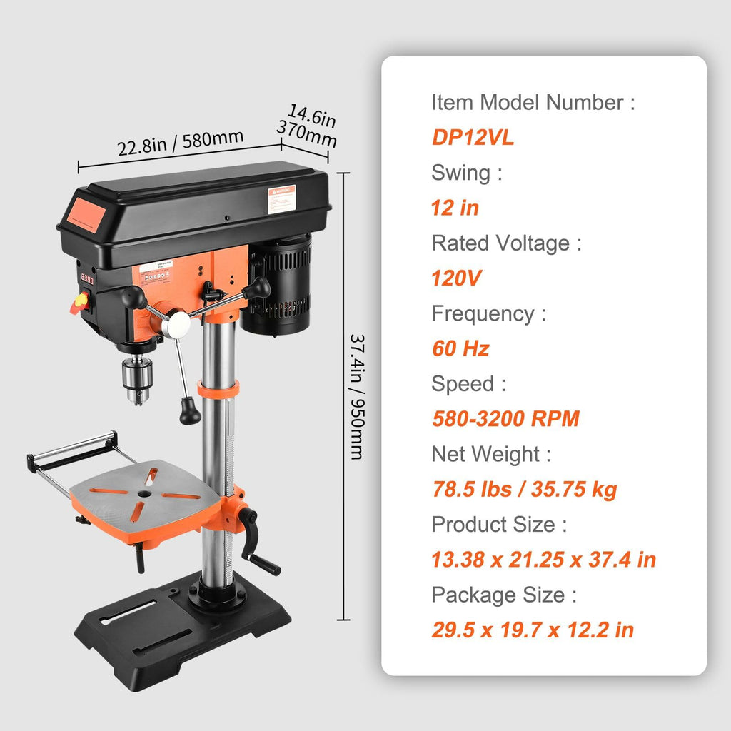 12in Benchtop Drill Press C53635