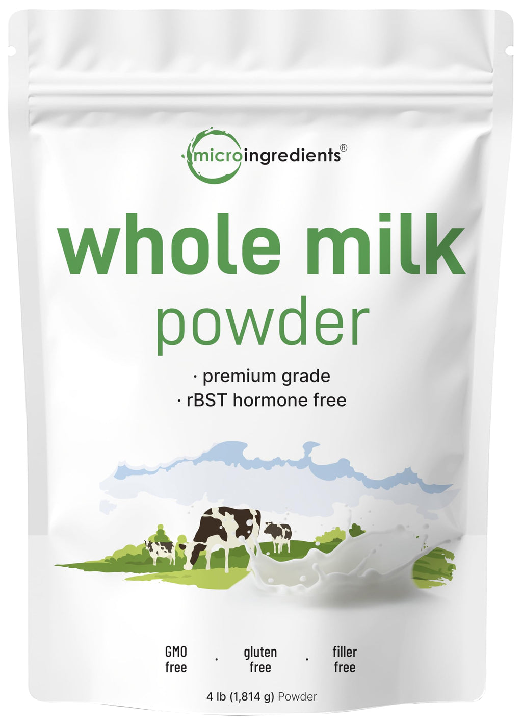 Whole Milk Powder 4 lb Pasture-Raised rBST-Free Non-GMO Gluten-Free G901557