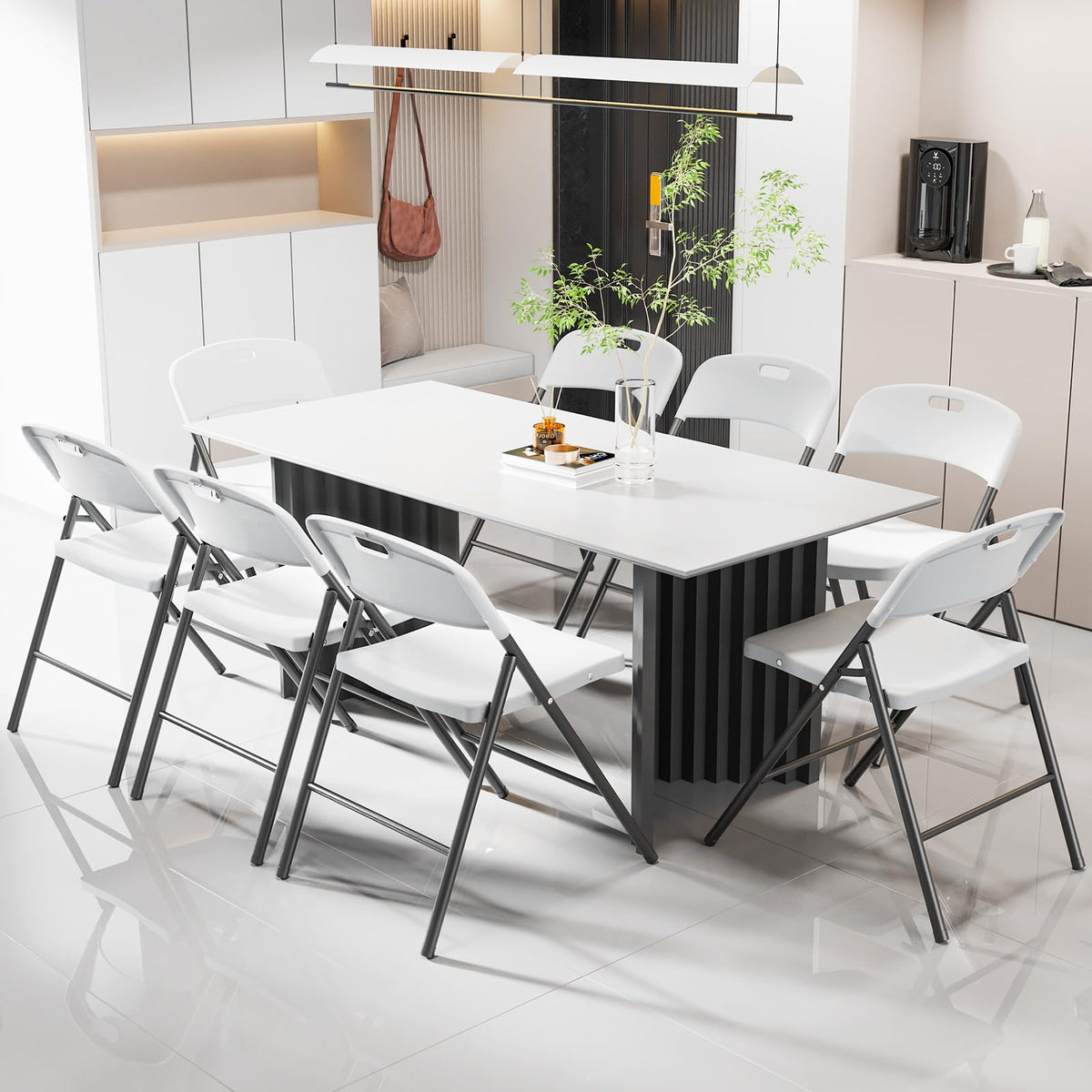 White Plastic Folding Chairs S5669
