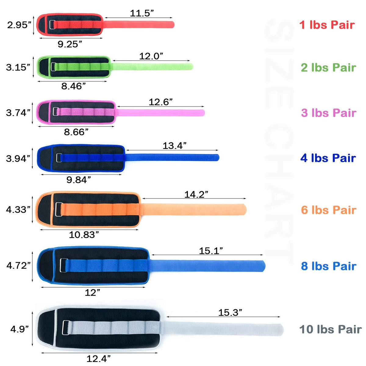 Ankle Wrist Weights Set with Adjustable Strap F28538