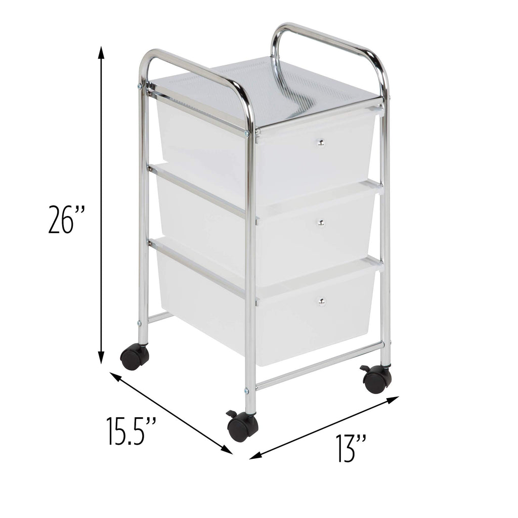3 Drawer Plastic Storage Cart on Wheels G294