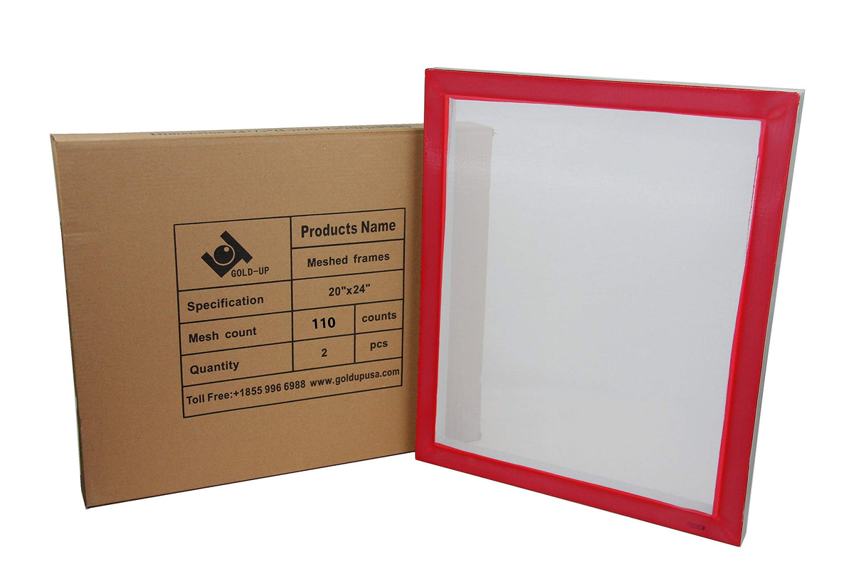 20 x 24 Inch Pre-Stretched Aluminum Silk Screen Printing Frames with 110 White Mesh 2 Pack P286835