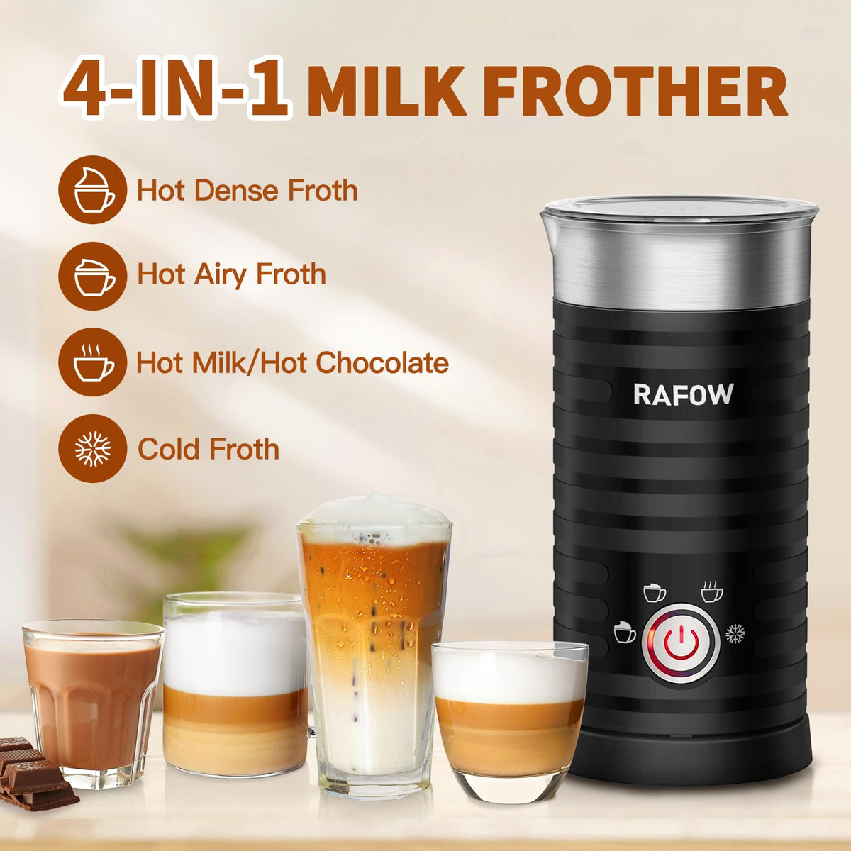 4 In 1 Electric Milk Frother Steamer 350ml M939860