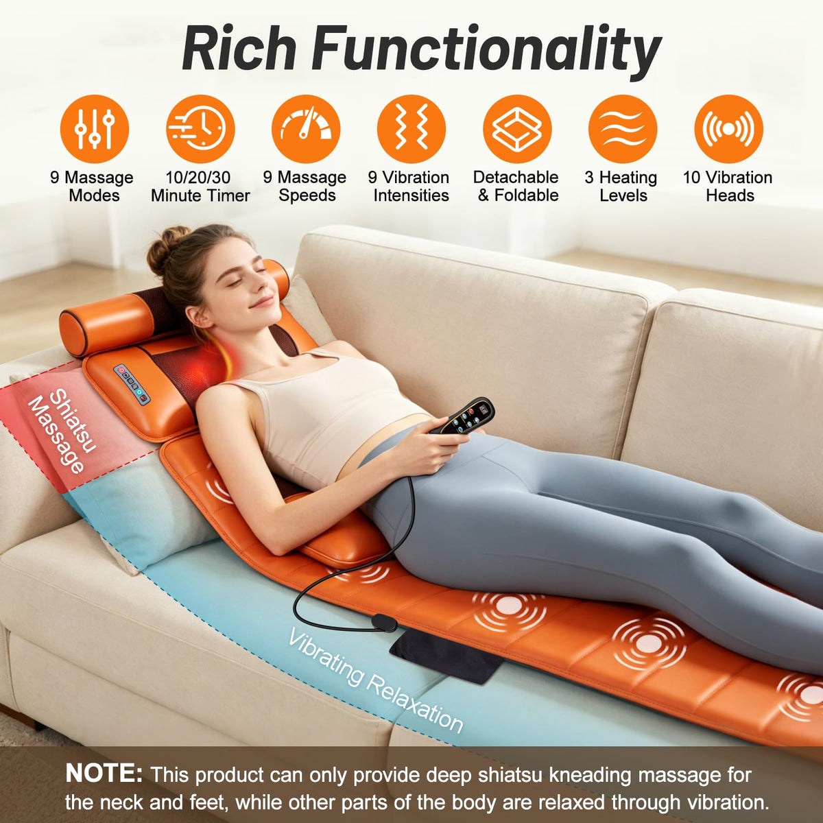 Full Body Massage Mat with Calf Vibration and Foot Massager A9061