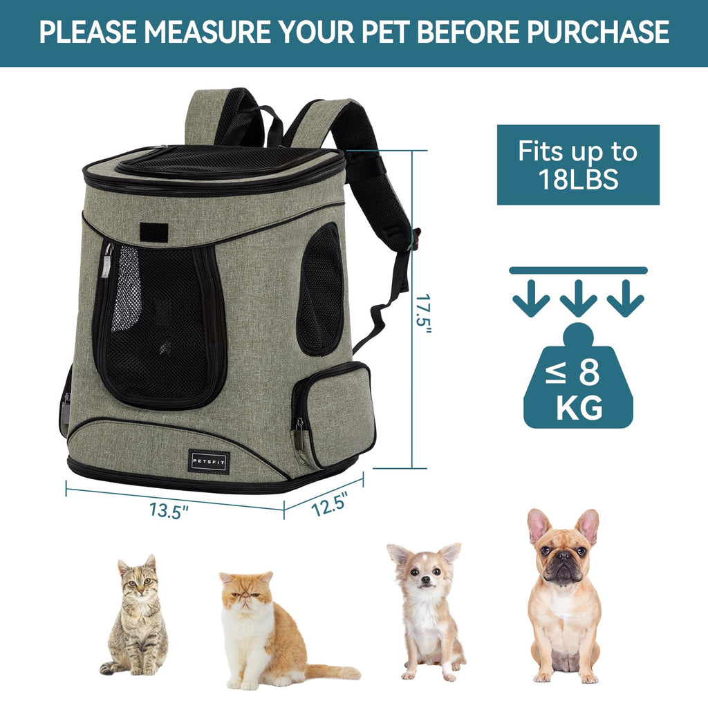 Dog and Cat Backpack Carrier, Up to 18 lb C763622