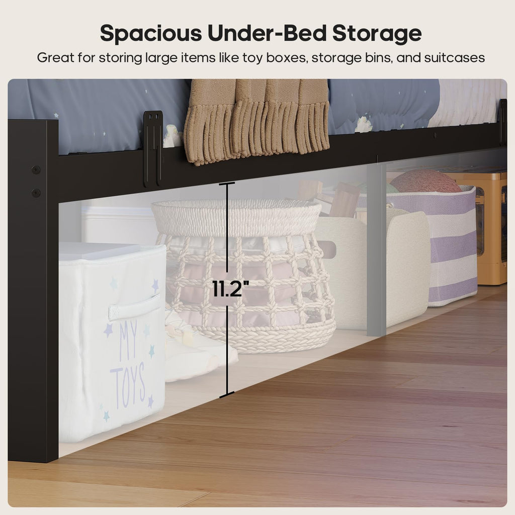Black Twin Over Twin Bunk Bed with Storage Drawers & Bookshelf O205389