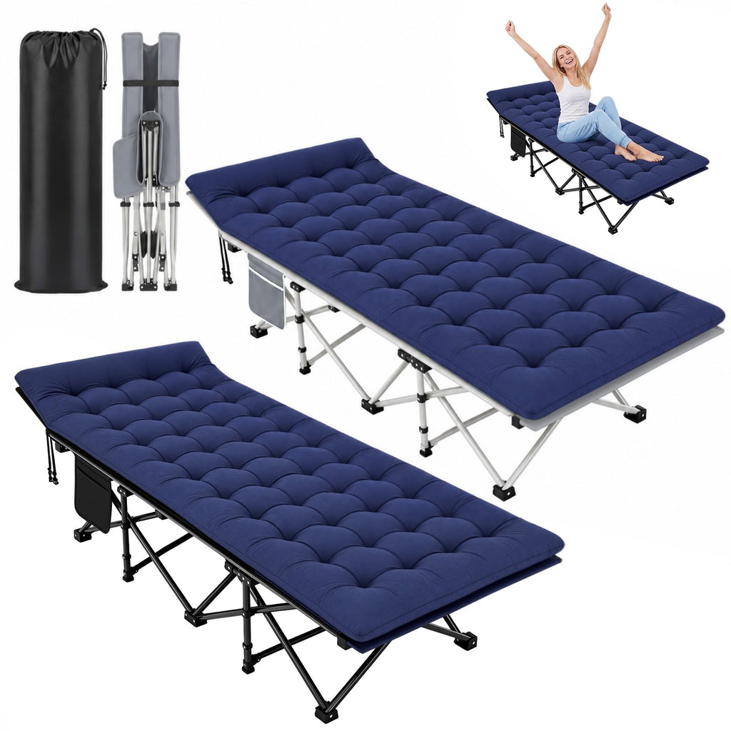 2 Pack Folding Camping Cot with Mattress L969066