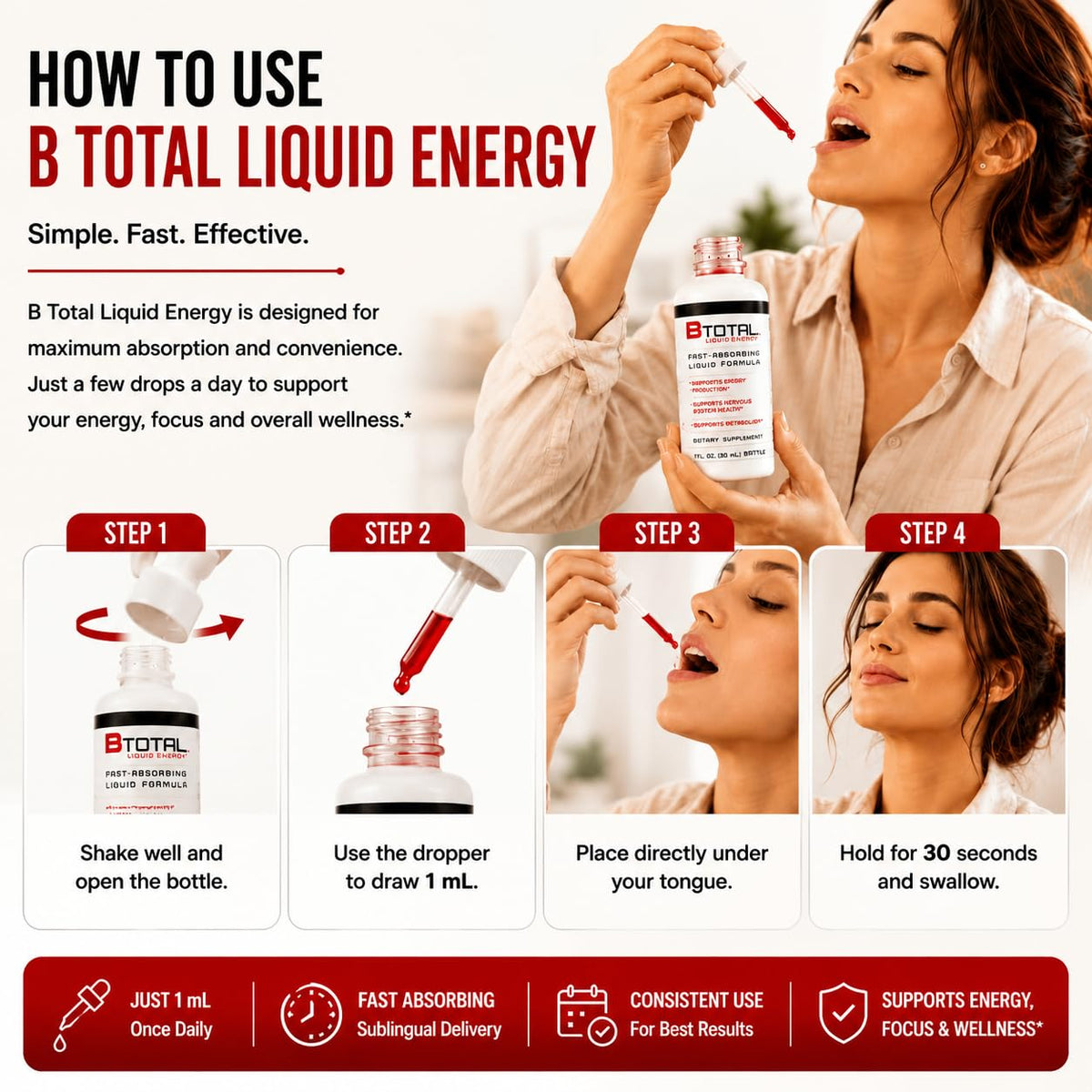 Berry 2 fl oz Sublingual Vitamin B Complex Liquid Drops S949