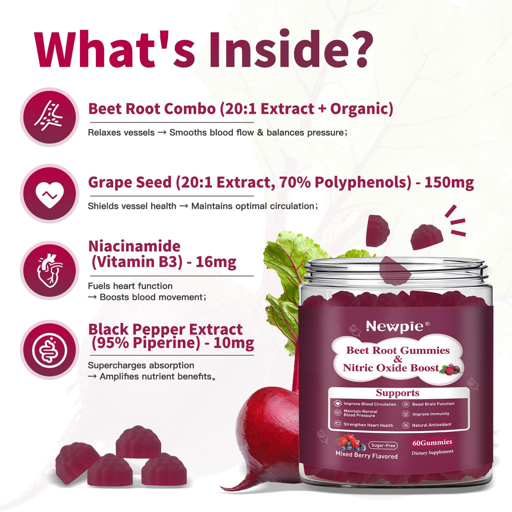 Beet Root Gummies Mixed Berry 60 Chews Z670