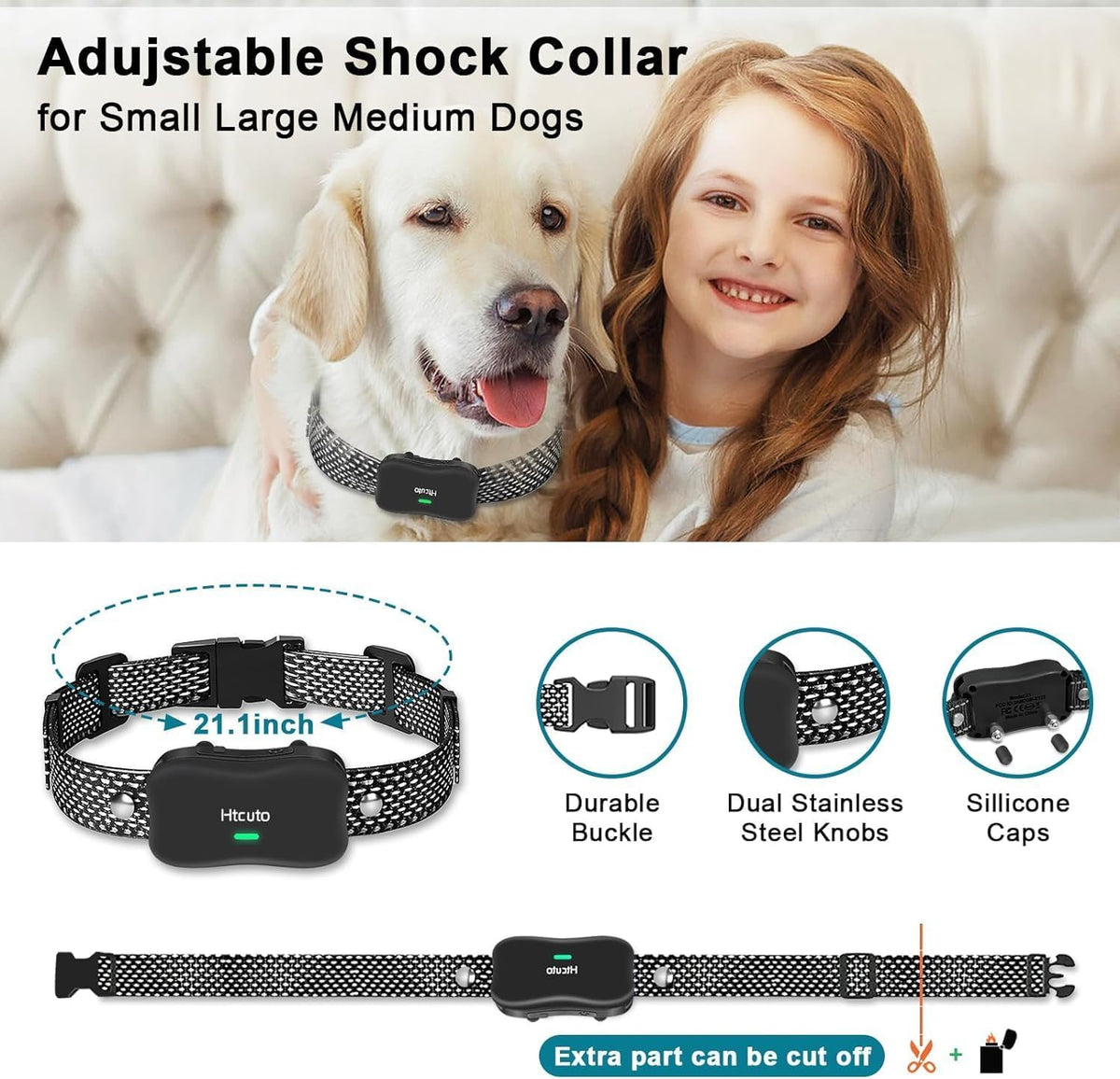 Wireless Dog Fence and Remote Training Collar, IPX7 Waterproof, Black X2023