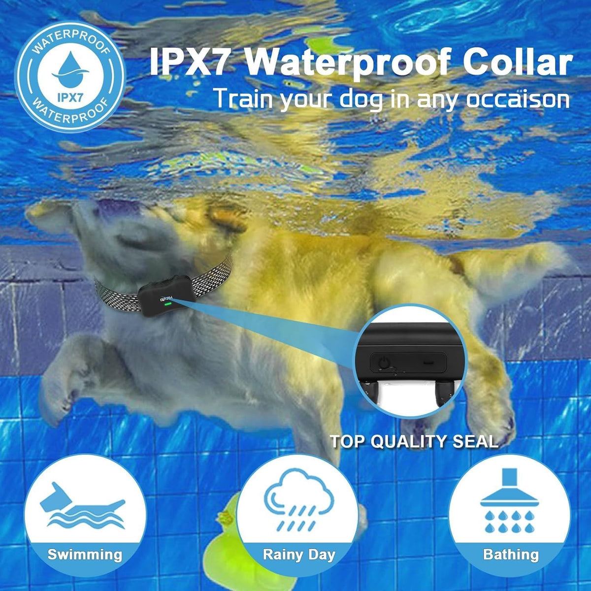 Wireless Dog Fence and Remote Training Collar, IPX7 Waterproof, Black X2023
