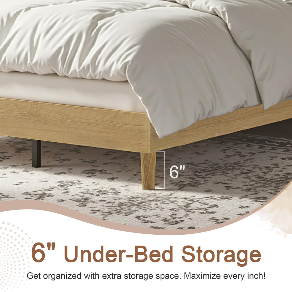 Queen Size Upholstered Platform Bed Frame with Headboard W990