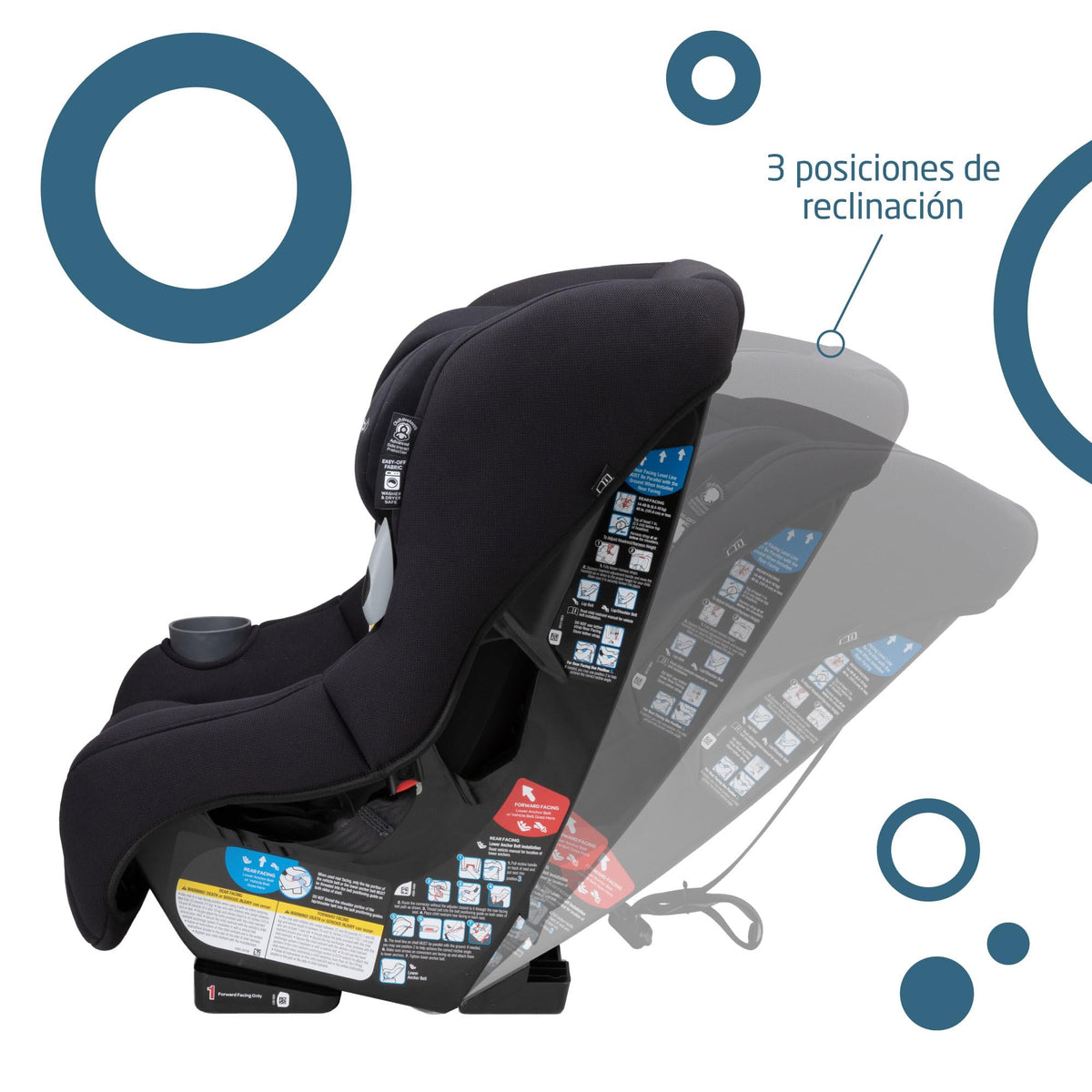 2-in-1 Convertible Car Seat Midnight Black K489