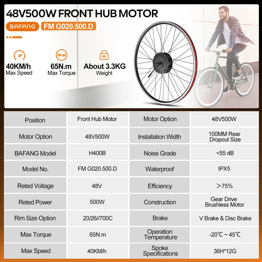 48V 500W Front Hub Motor Conversion Kit Z164836