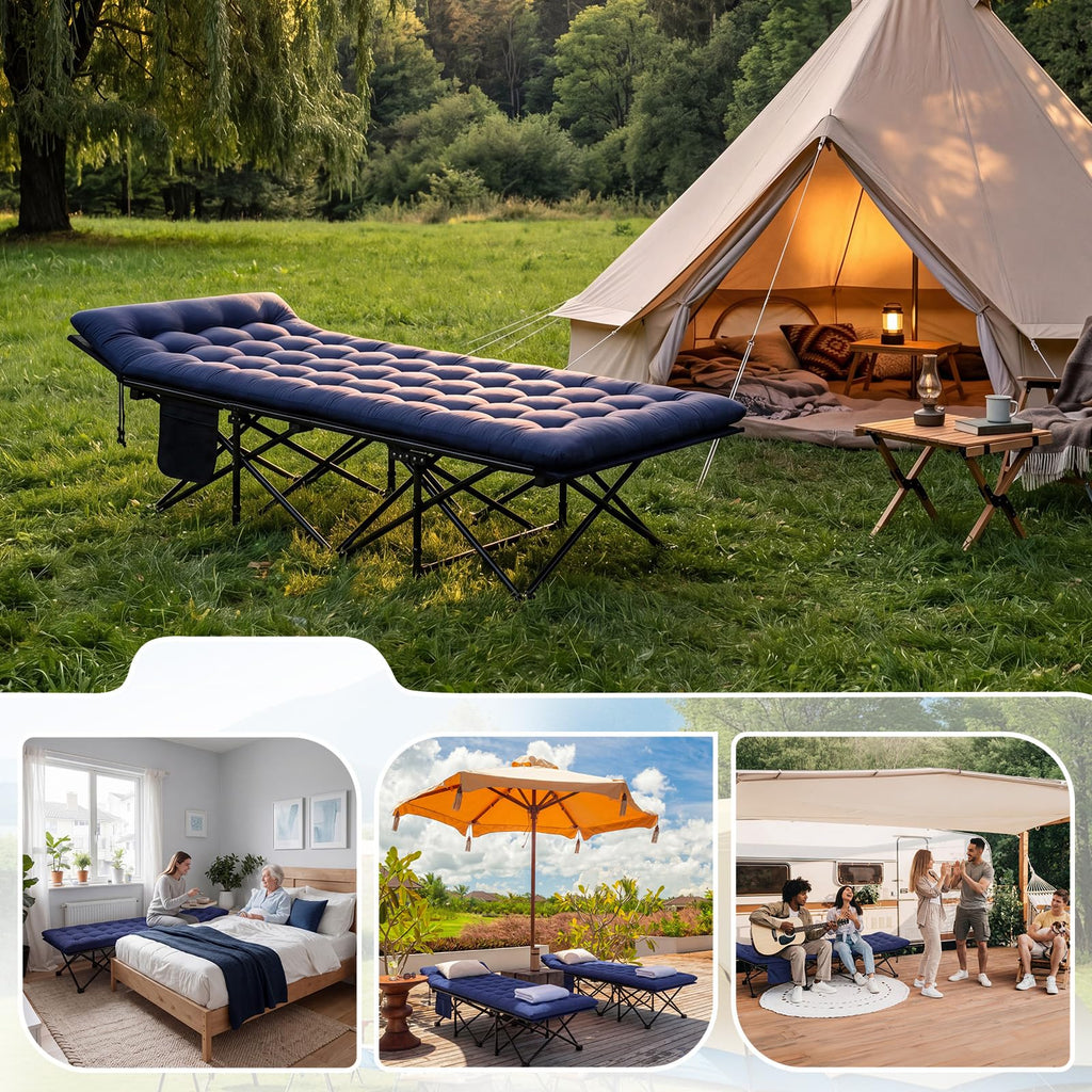 2 Pack Folding Camping Cot with Mattress L969066
