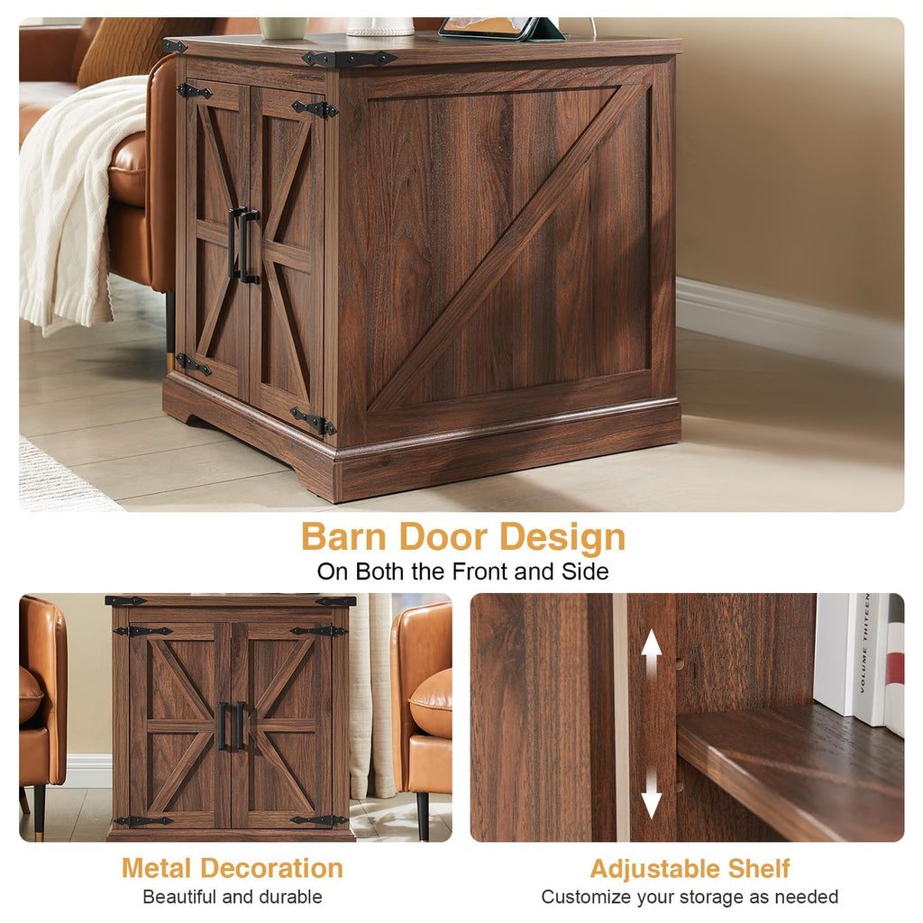24" End Table Set of 2 with Charging Station E7836