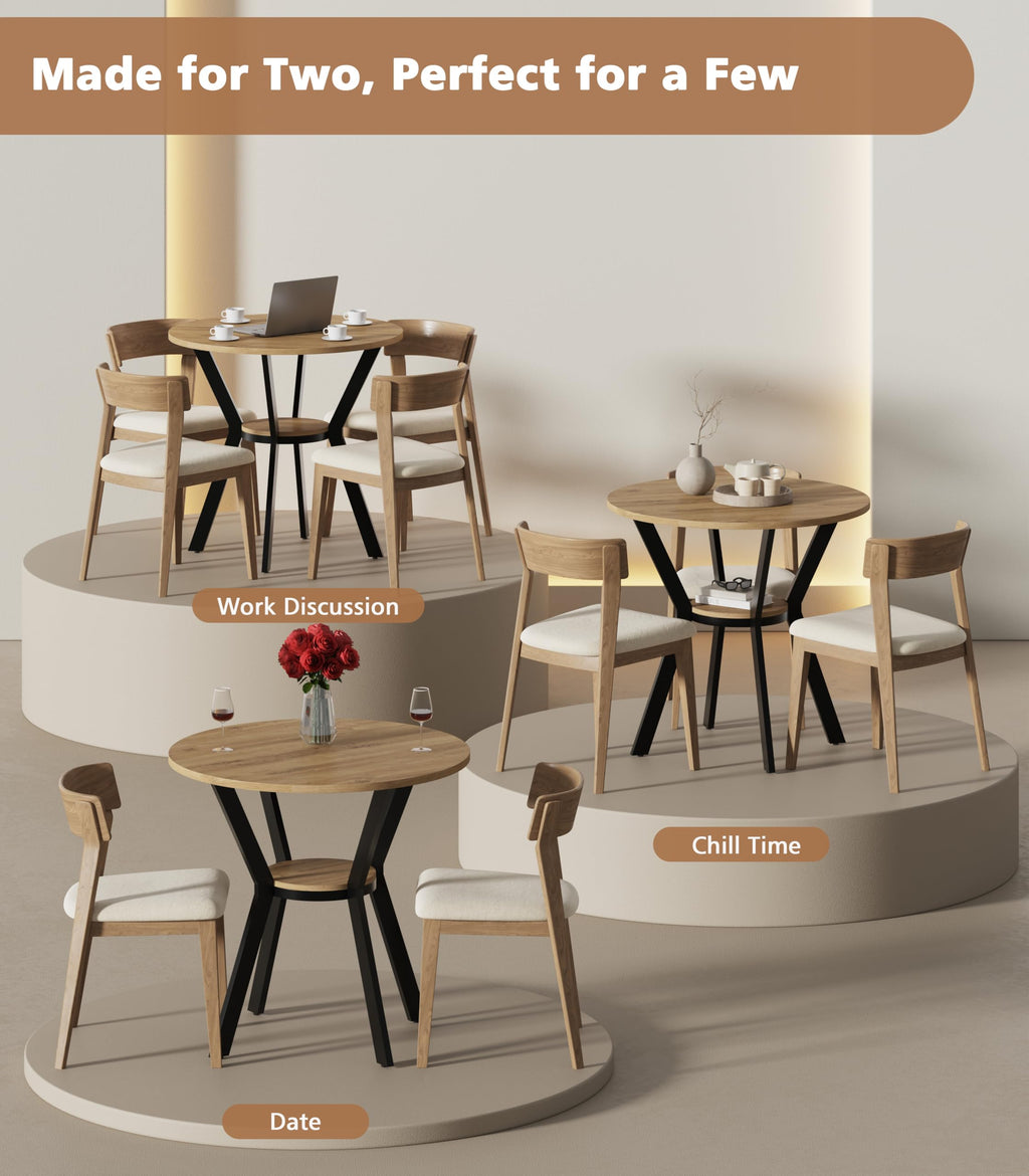 31.5" Round Kitchen Table with Storage I202619