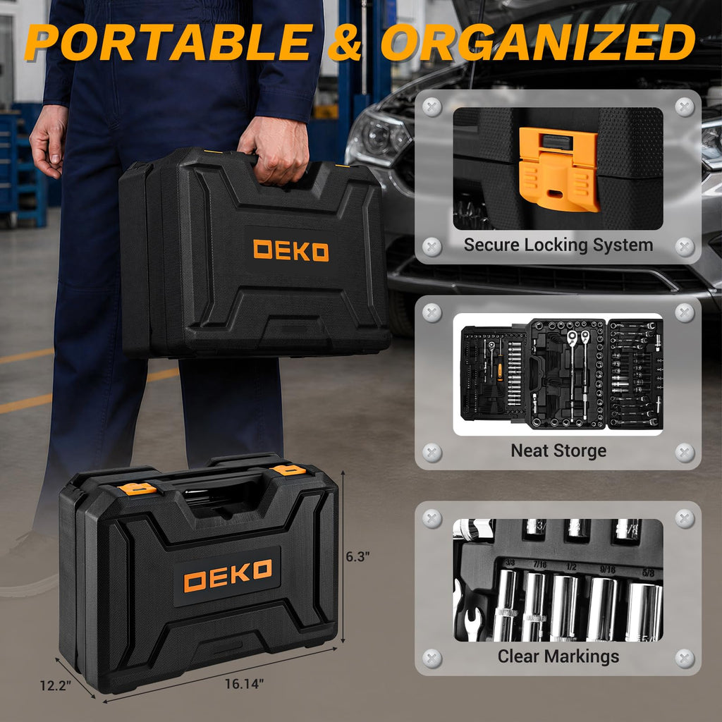 226 Pcs Mechanic Tool Set with Storage Tool Box V205294