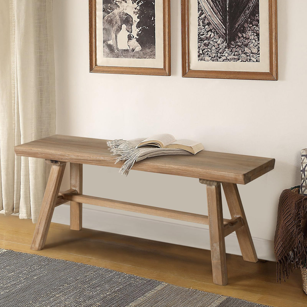 39" Solid Wood Bench S4633