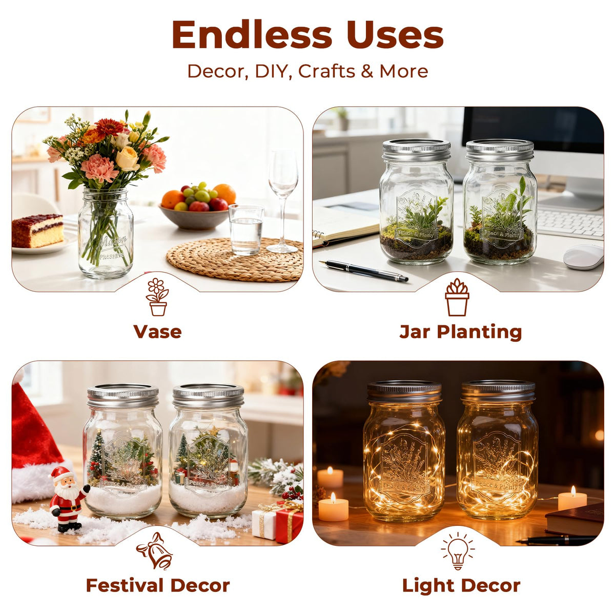 16oz 12 Pack Mason Jars with Airtight Lids M2679