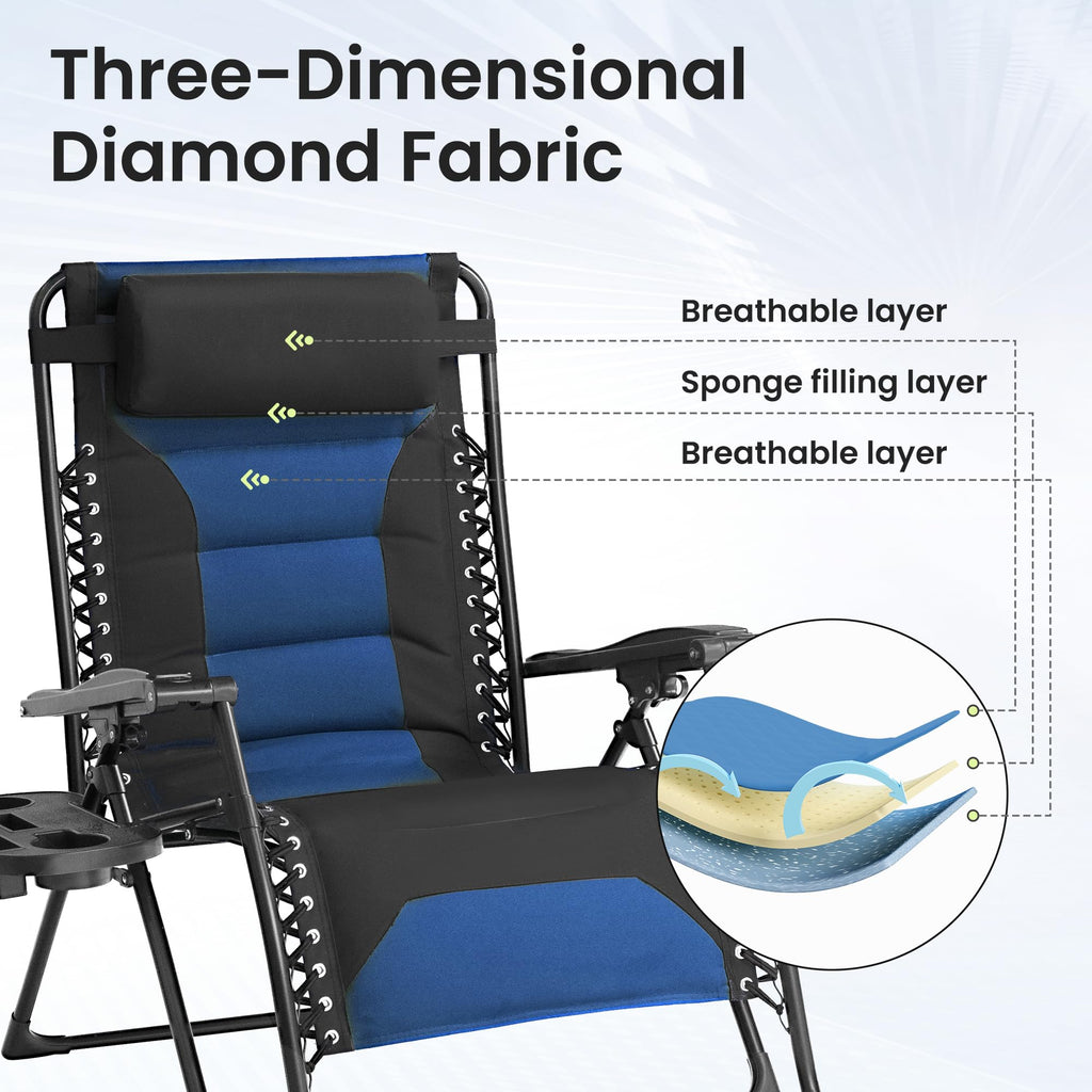 Oversized Zero Gravity Chair 2 Pack Black Blue B414759