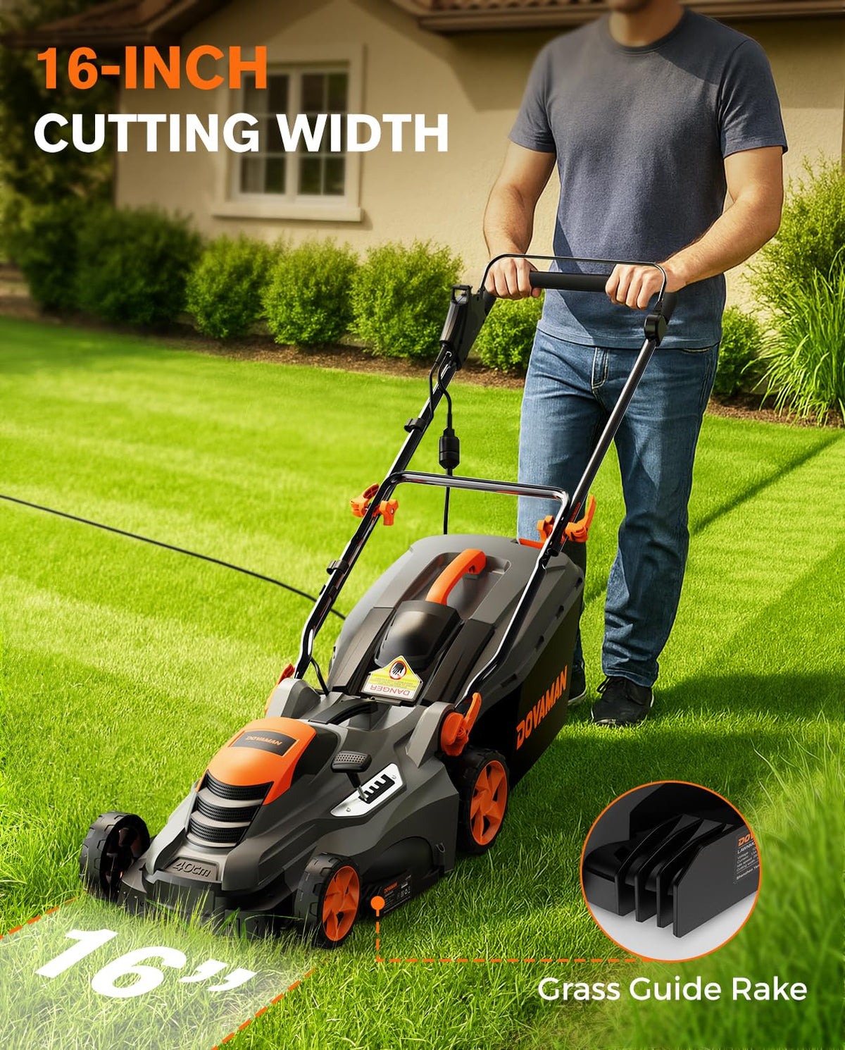 16" 13 Amp Lawn Mower with 13.2-Gallon Bag U739048