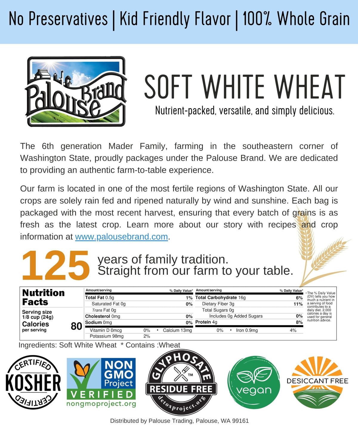 Soft White Wheat Berries 5 lbs P454