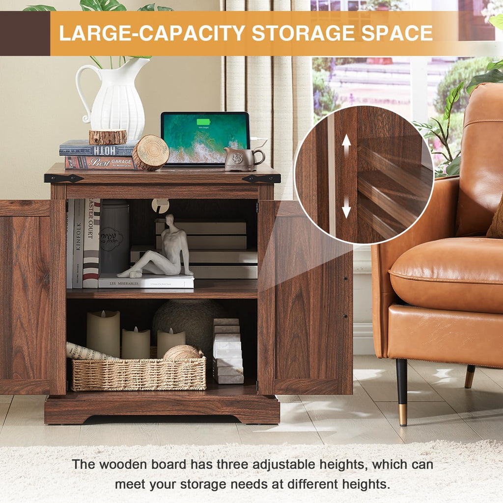 24" End Table Set of 2 with Charging Station E7836