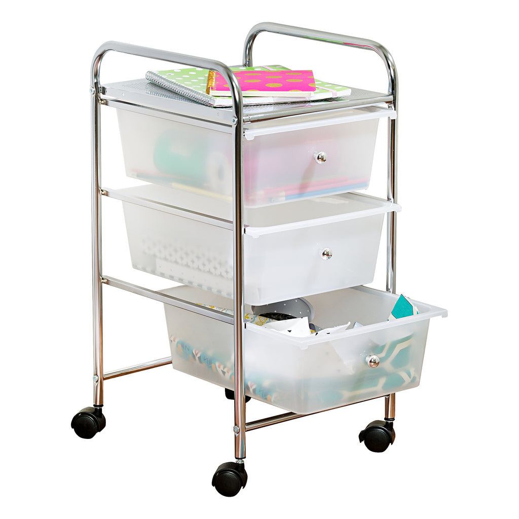 3 Drawer Plastic Storage Cart on Wheels G294