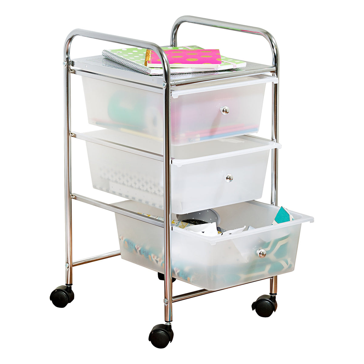 3 Drawer Plastic Storage Cart on Wheels G294