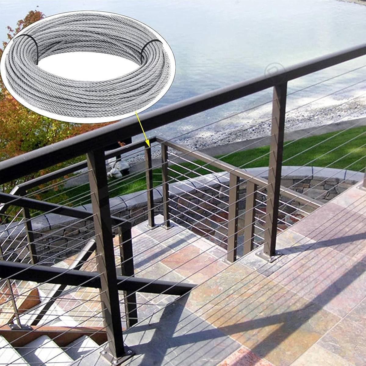 1/8 inch Stainless Steel Wire Rope Kit, 33ft J1642