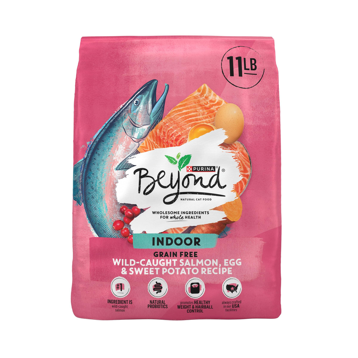 Grain Free Dry Cat Food Salmon, Egg and Sweet Potato Recipe 11 lb. Bag E21874