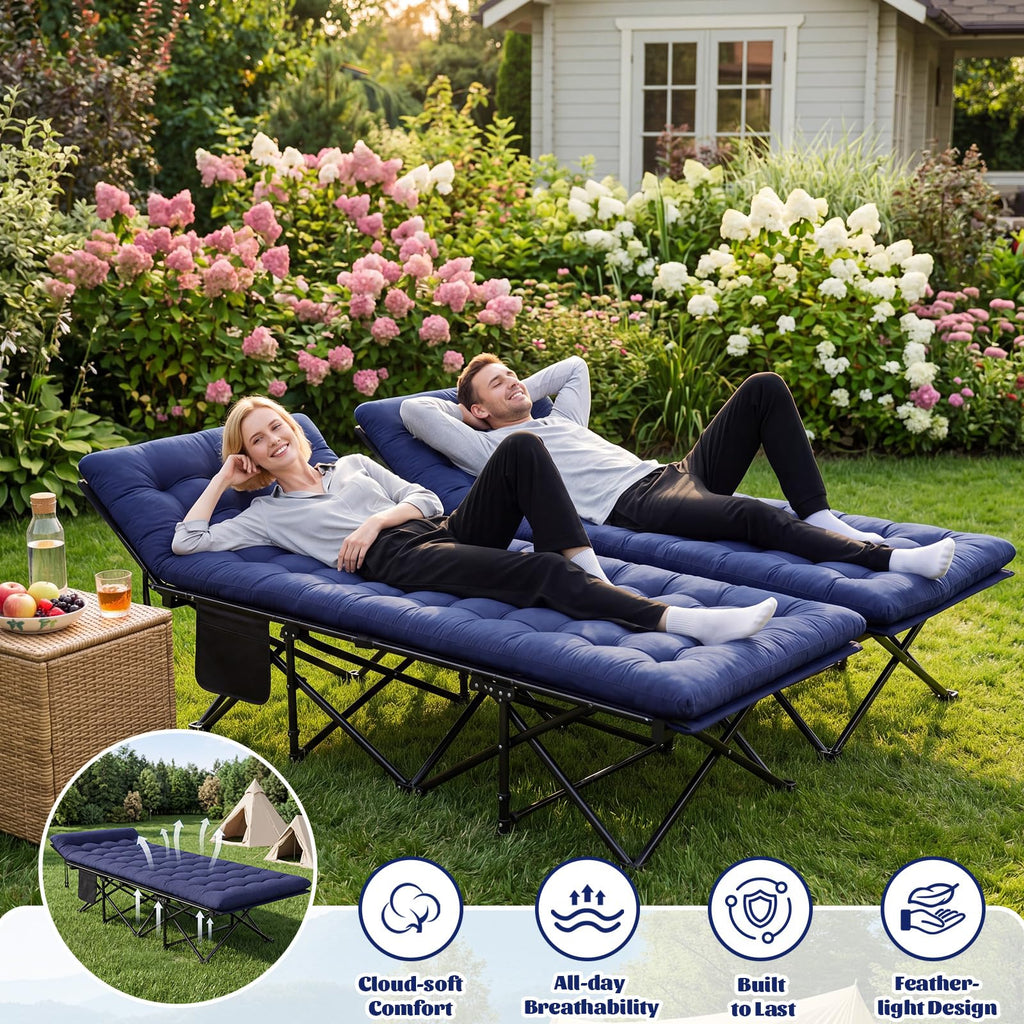 2 Pack Folding Camping Cot with Mattress L969066