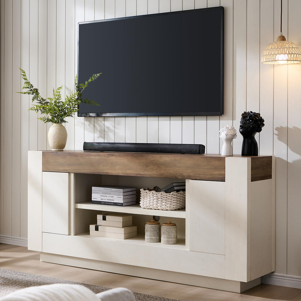 70" Antique White TV Stand Q8502