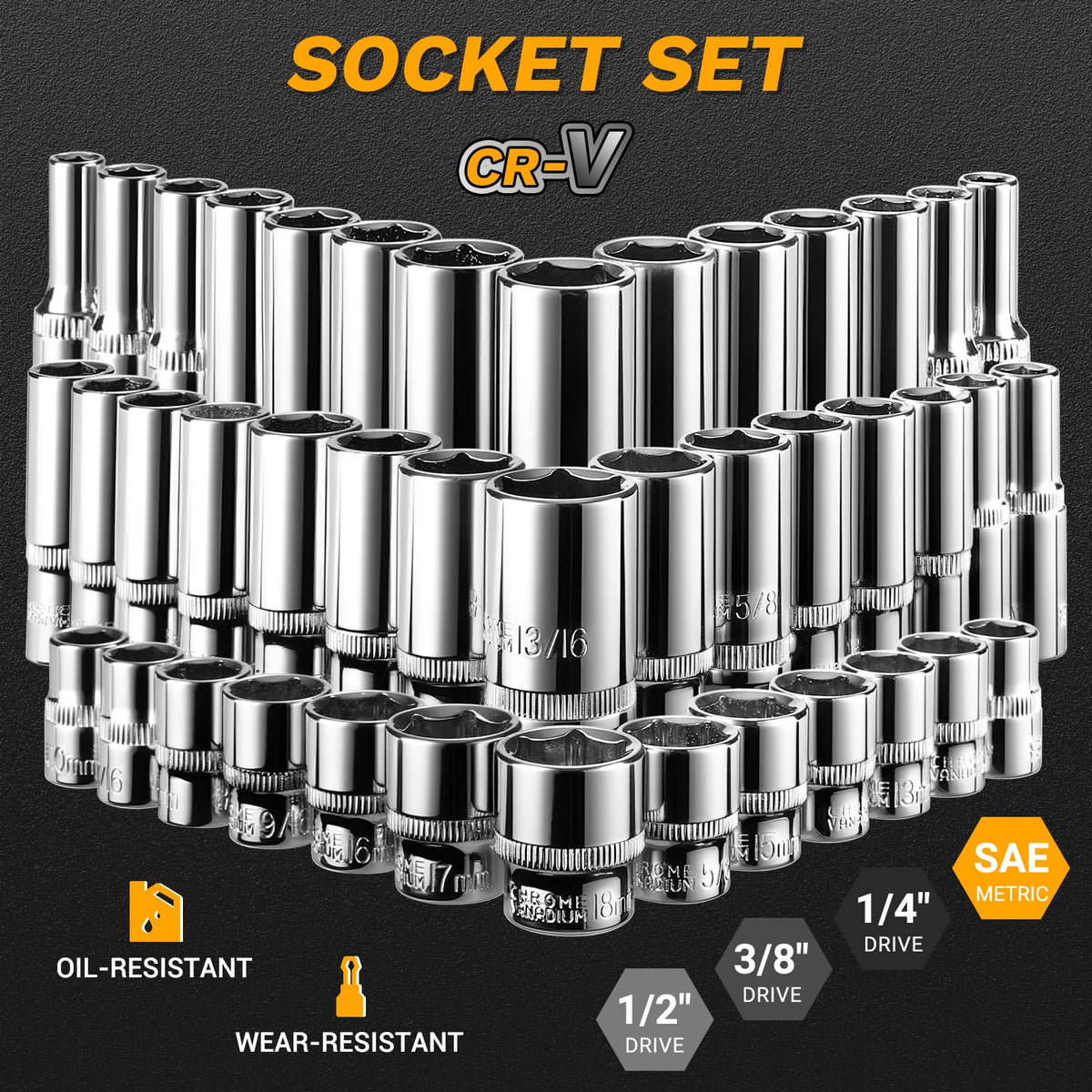 226 Pcs Mechanic Tool Set with Storage Tool Box V205294