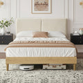 Queen Size Upholstered Platform Bed Frame with Headboard W990