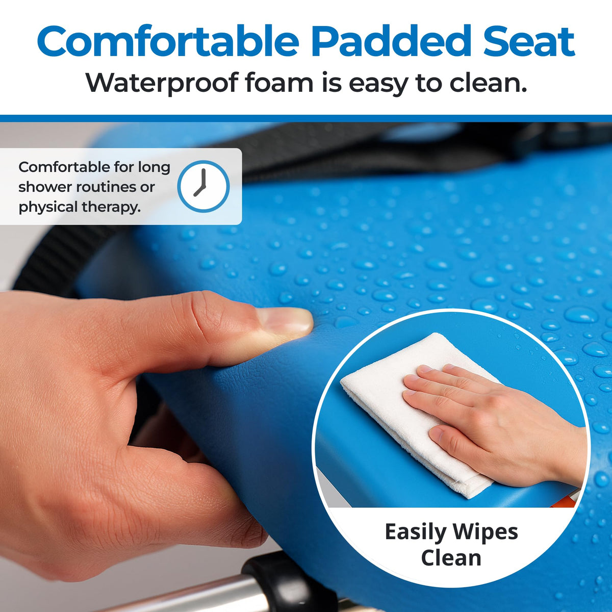 Sliding Tub Transfer Bench with Padded Seat and Backrest P72066