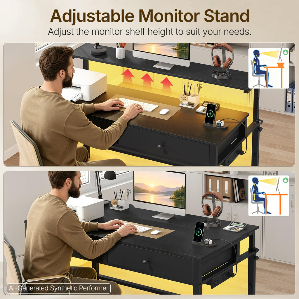 Computer Desk with Monitor Stand N745