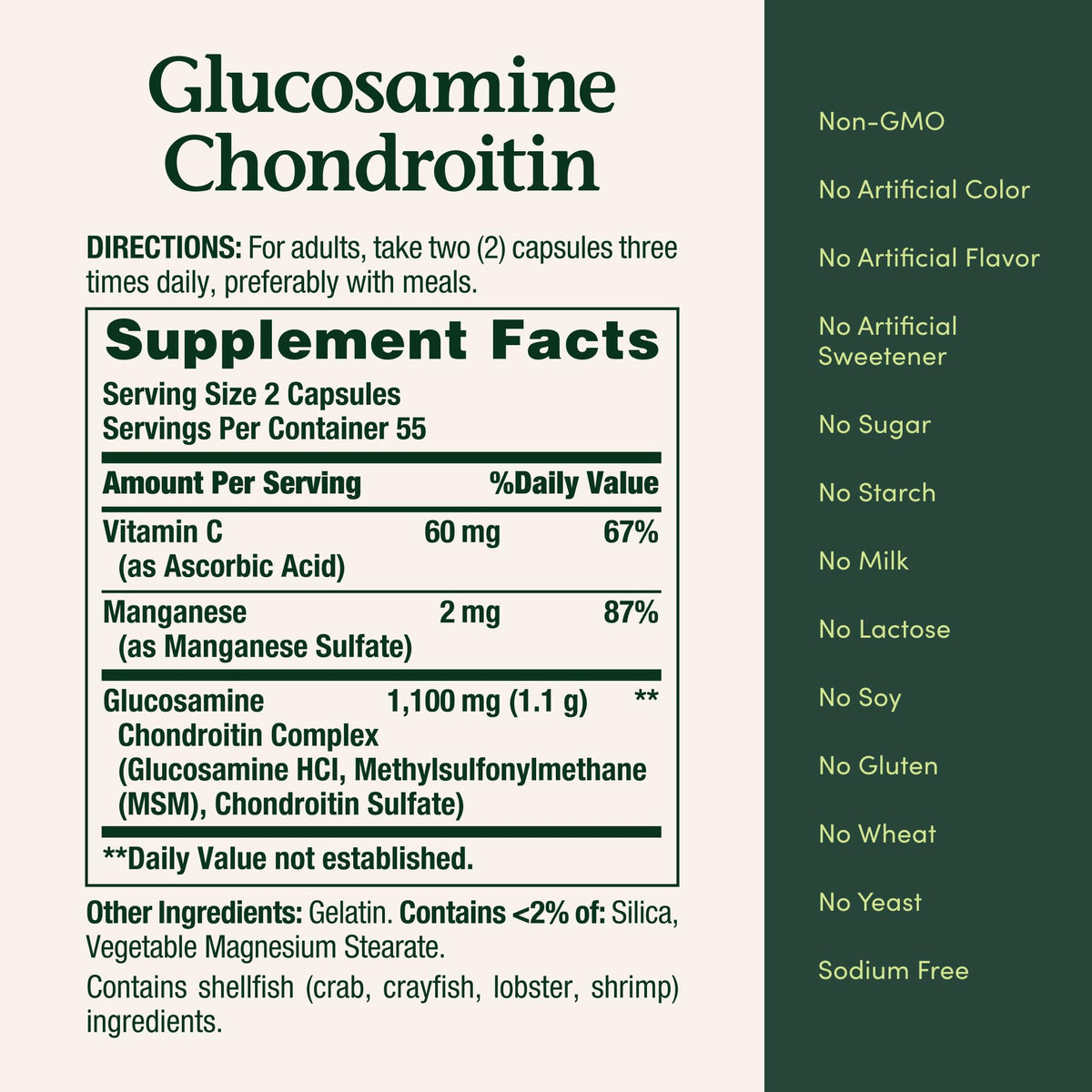 Glucosamine Chondroitin Dietary Supplement L830