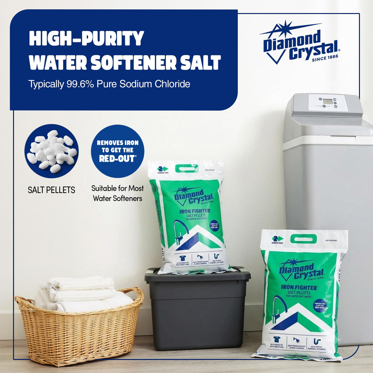 2 Pack Water Softener Salt Pellets, 40 lb K6247