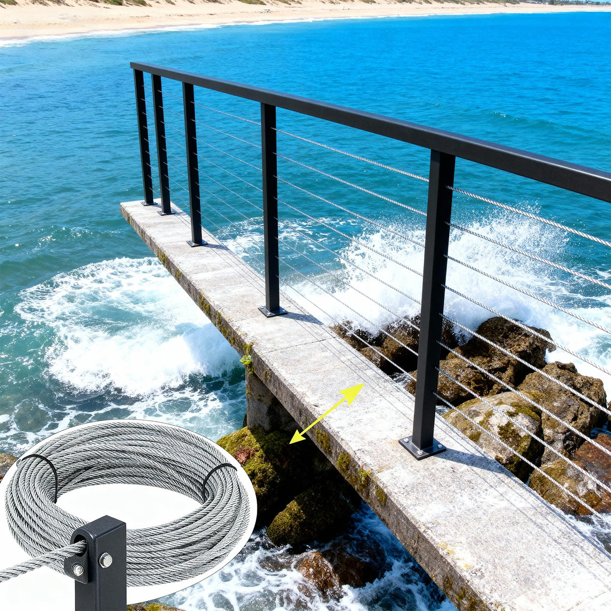 1/8 inch Stainless Steel Wire Rope Kit, 33ft J1642