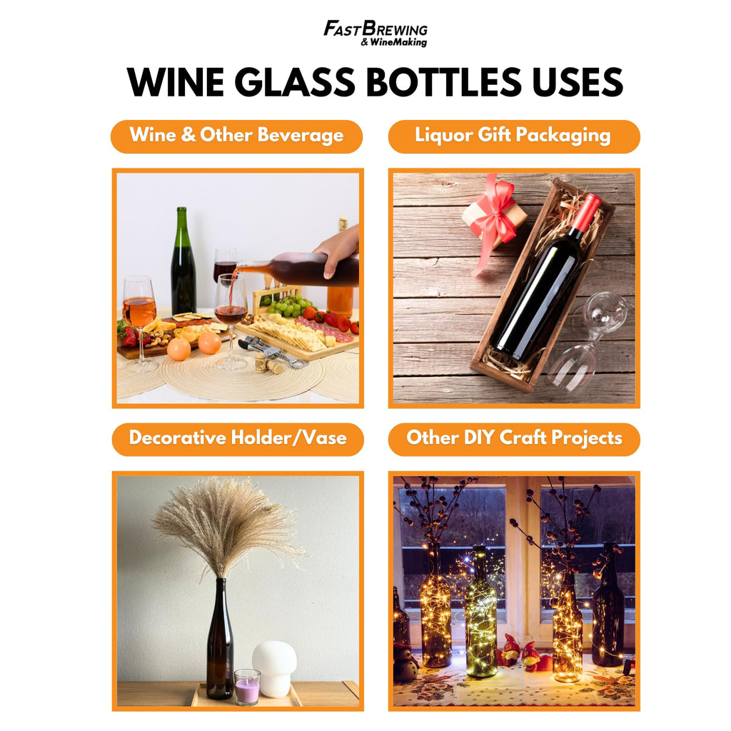 750ml Clear Glass Bottles with Lids, 48-Pack P15912