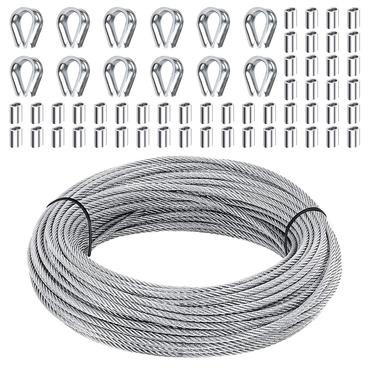 1/8 inch Stainless Steel Wire Rope Kit, 33ft J1642