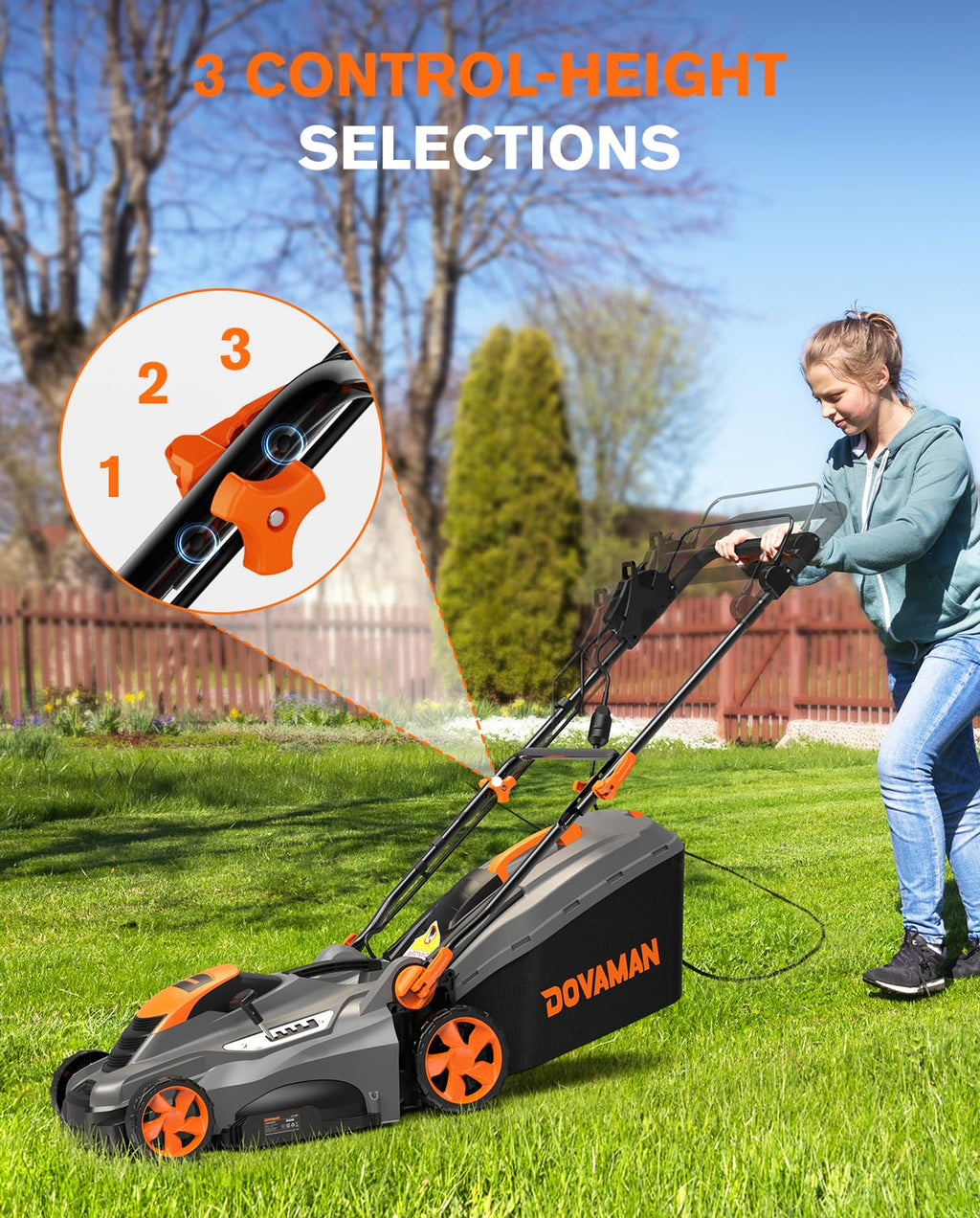 16" 13 Amp Lawn Mower with 13.2-Gallon Bag U739048